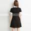 Black Dress White Collar Summer Cute Peter Pan Collar School Preppy Style Dresses Zipper Short Sleeve Brand Vestidos Femininos