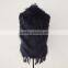 SJ373-01 Dark Blue Oblique Knitted 2016 OEM Fur Coats Rabbit Raccoon Fur Vest