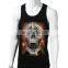 Skull Print wholesale unisex tank top,tank top custom
