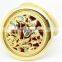 flower decoration gold metal compact mirror