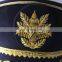 top quality of gold embroidery visor and cap band military peak cap