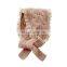 Autumn and winter new girls long scarf cute twist knitted lace children's hairband warm wool hat