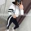 Custom Print Logo High Waist Long Sleeve Two Piece Blank Crop Top Custom Logo Women Custom Plain Sweat Suits