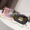 4colors Designer Single Shoulder Fashion Sequin Glitter Shiny Cross Body Handbag rainbow Women Chain Bag