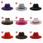 21style England Style Men Felt Jazz Fedoras Women Church And Party Hats Big Wide Brim Ladies Couple Fedora Hats With Metal Chain