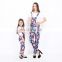 2019 summer family matching clothing floral print overalls mother and child dress Long Maxi Dress