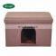 Reatai high quality PVC fabric foldable long cat bed leather pouffe storage ottoman