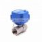 2 way  mini electric actuator motorized operated ball valve with manual override and position indicator