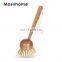 Masthome Eco-friendly all natural bristle bamboo wooden dish brush and pan bowl kitchen  dish brush