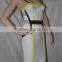 wholesale 2015 new arrial white yellow black strap sey women mini evening party prom patchwork sleeveless sling bandage Dresses