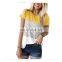 Irregular T-Shirt For Women Fashion Casual Maternity Tops Stripe Splicing Round Neck T-Shirt Short Sleeve Plus Size Pregnancy