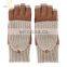 Warm Half Finger Leather Mittens Ladies Cashmere Gloves