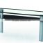 modern and black tempered glass and stainless steel leg coffee table