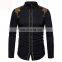 Custom new fashion European and American men's embroidered shirt with long sleeves