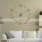 hot sale largest size modern 3d diy sticker wall clock for home decor