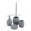 Six pcs Waste Bin Tissue Box Vanity Ceramic Tabletop Accessories Bathroom Set