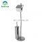 Stainless steel Free Standing Toilet Brush with Paper Roll Holder