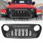 Matte Black With lights Front Grill  For 18-21 Jeep Wrangler JL & Gladiator JT