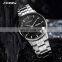 SINOBI Male Classic Black Dial Watches S9834G Dual Calendar Window Man Wrist Watches Business Man Steel Watch