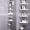 Silver Black 4 Pole Wall Rack Storage Organizer 4 Tier Telescopic Corner Shower Shelf Caddy Hanging for Bathroom