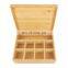 8 Adjustable Chest Compartments Bamboo Tea Box Storage Organizer Tin Box Tea