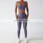 Women printed yoga leggings running workout clothing yoga suit top sports wear gym fitness set