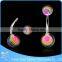 Multi-colour ball banana piercing wholesaler surgical steel 100 nickel free navel ring