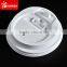 High-quality white hot cup lids with button and spout,food grade plastic lids