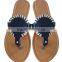 New Design Wholesale Leather Monogrammed Sandal Summer Flats T-Strap Sandal Personalized Sandal