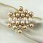 fashionable flower shape plastic pearls metal alloy crystal napkin rings