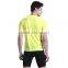 custom round collar short sleeve fluo yellow cycling tshirt