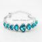 Fashion juwellery ladies emerald bracelet silver cz diamond bangle
