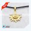 Beautiful gold plating skull pendants leather necklace for gentleman