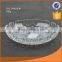 hot selling D12.7cm clear round exquisite glass plate with carved patterns