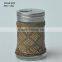 High quality straw braid glass spice jar