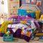 Hot selling cartoon kids bed sheet set 100 cotton reactive printed cartoon kids bedding set
