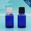15 ML BLUE Boston Round Glass Bottle for Essential Oil