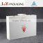 foam inside suitcase style design paper box with metal buttons