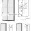 Wholesale Import Furniture Steel Metal 2 Door Wardrobe With Mirror