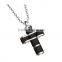 stainless steel blue prayer cross pendant carbon fiber pendant men