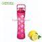 cute heat-resistant glass water bottle with silicone sleeve and straw