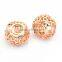7.7*11mm-1.6g New Arrival Real Gold Filled diamond Hollow Beads wholesale