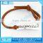 Caw leather braided titanium bracelet