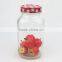 Embossed 1000ml Glass Mason Jar with Checkered Lid