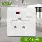 China manufacture PC material 15A 250V electrical single gang 3 pole switched socket