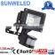 10W Solar Powered Flood Light with IR Motion Sensor 10w 20w 30w 50w 70w 100w with CE IES IP65