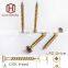 Carbon steel countersunk head yellow coated chipboard screw
