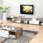 The modern wood grain and white color TV stand for Living room