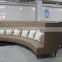 custom curved booth banquette with tufted back