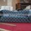Retro Button Tufted Upholstered Chesterfield Fabric Sofa , Classic Pure Linen U-Shaped Couch Sofa, Arabic Style Sofa Set